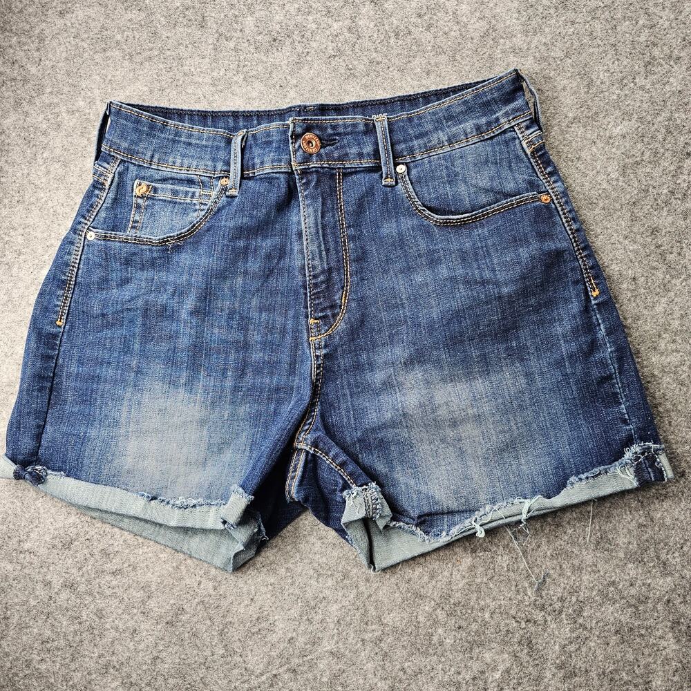 Levis Denizen Shorts 8 Womens High Rise Cutoff Cuffed Hem 3.5 inch Inseam